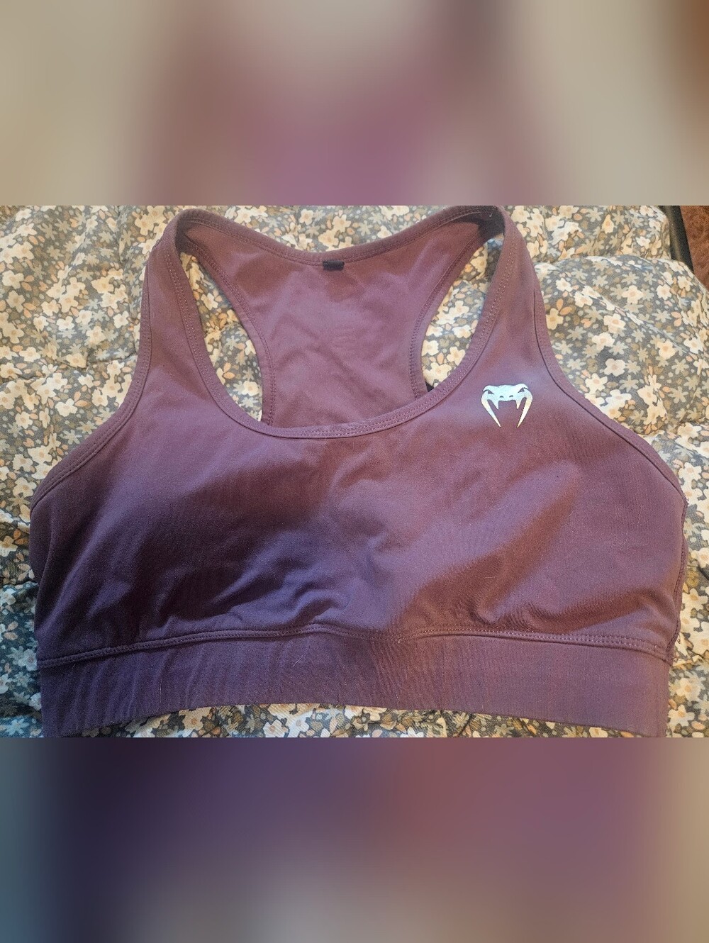 Venum Essential Medium Impact Sports Bra Purple L MMA Jiu Jitsu Muay Thai Boxing